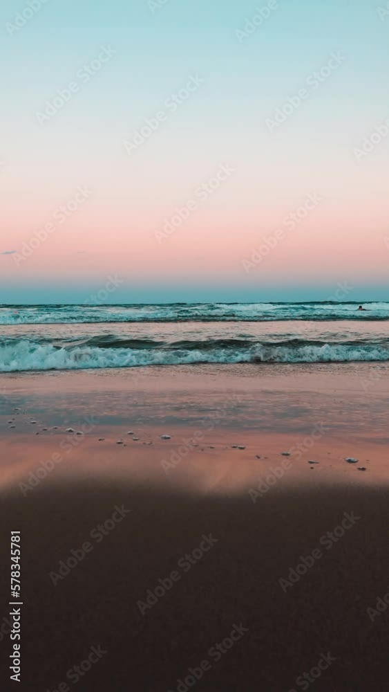 Waves sea resort landscape background Vertical video Waves sea resort landscape background Vertical video