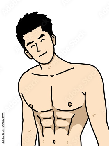 cute man cartoon on white background