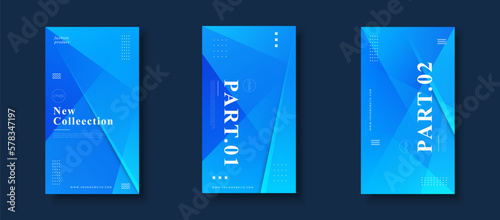 modern background.template story, abstract frame, bright blue memphis gradation eps 10