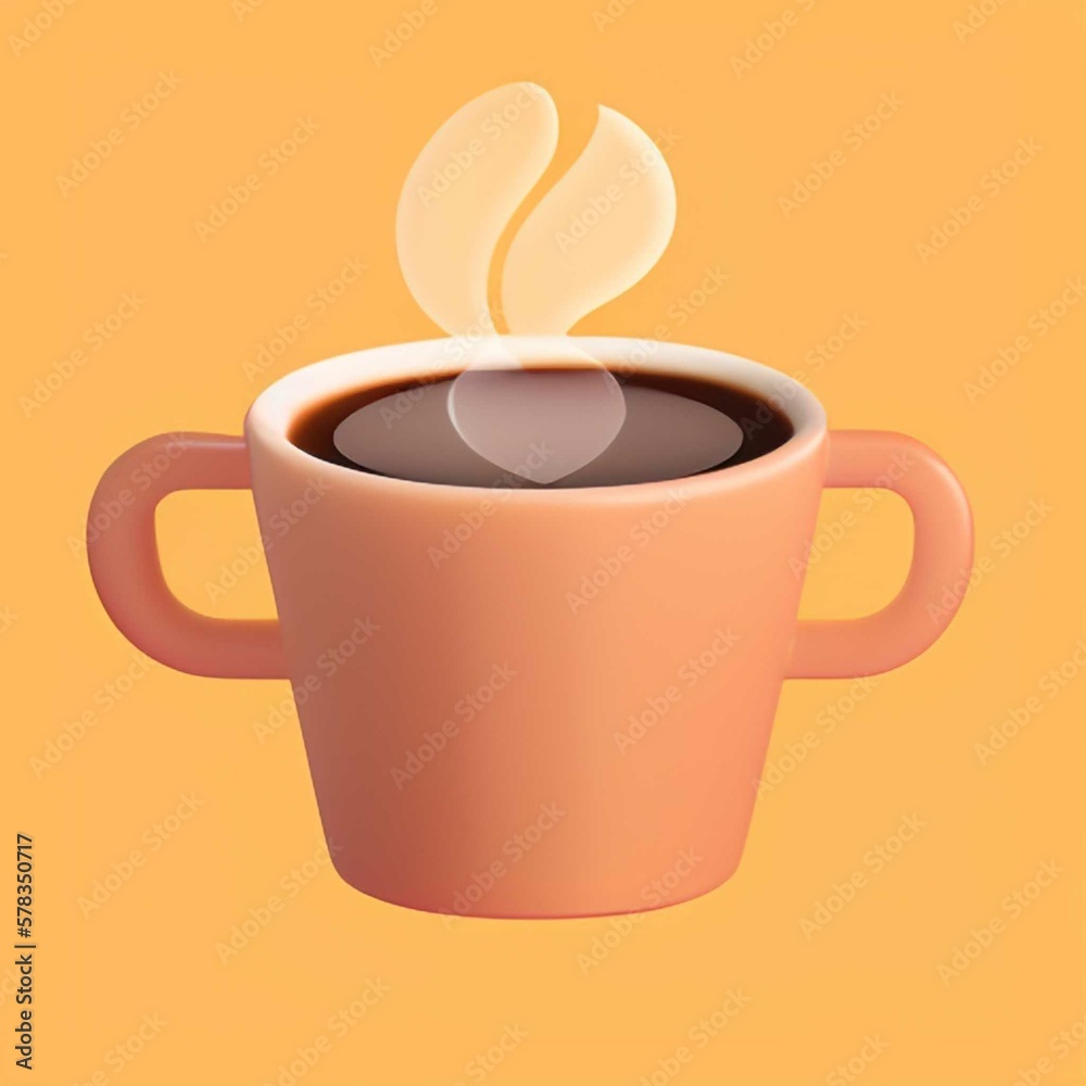 3d emoji icon isolated cup of black coffee with side view, cappuccino, americano, espresso, mocha, latte, cocoa 3d emoji icon isolated cup of black coffee with side view, cappuccino, americano, espresso, mocha, latte, cocoa