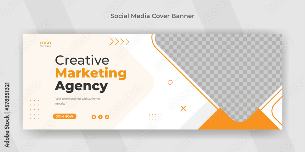 Creative digital marketing web banner or social media cover template