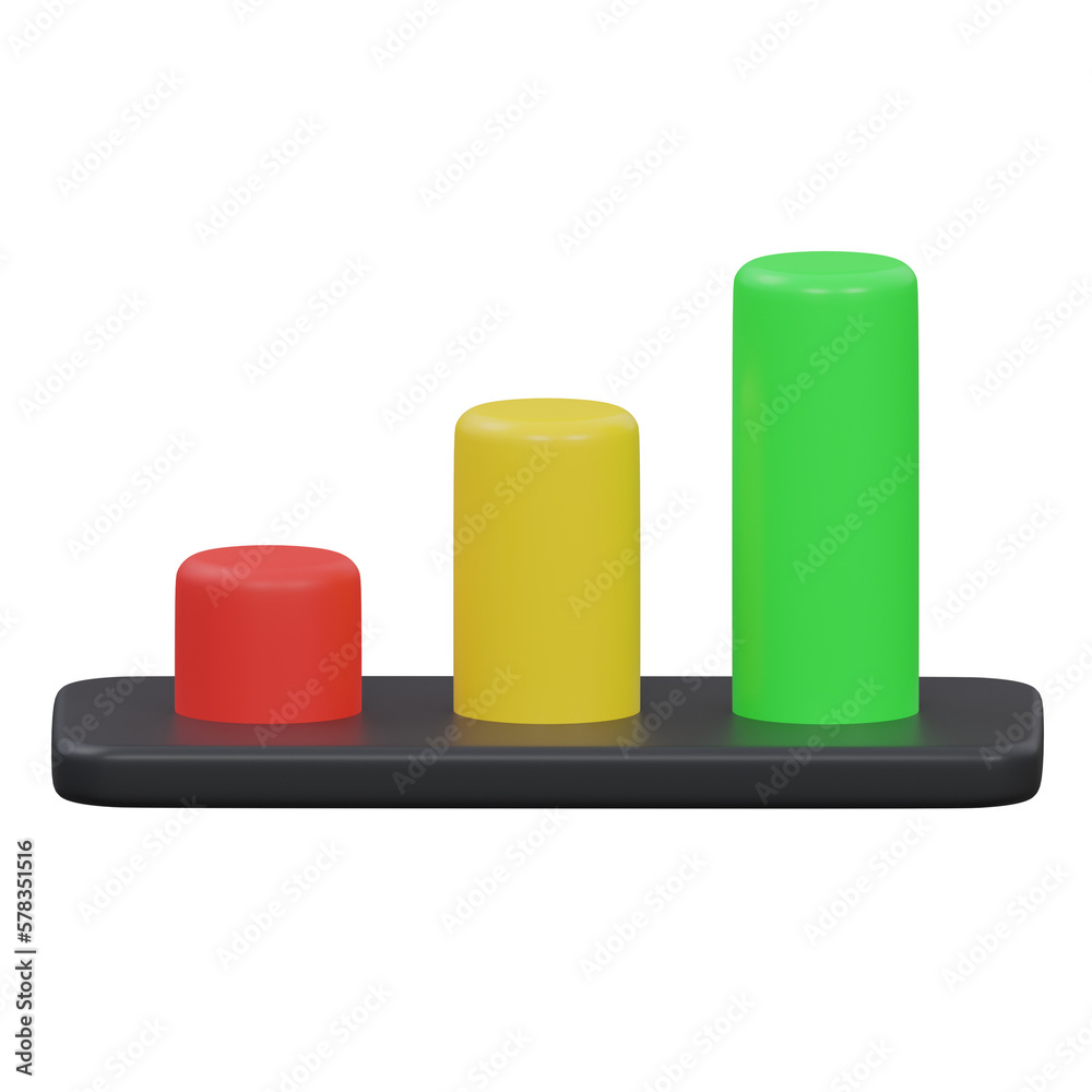 bar chart 3d icon illustration with transparent background bar chart 3d icon illustration with transparent background