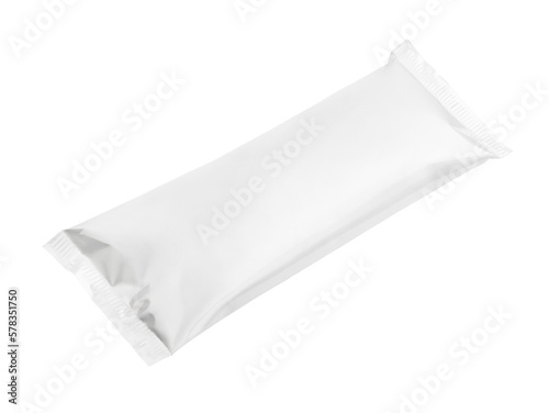 blank plastic pouch snack packaging isolated on transparent background