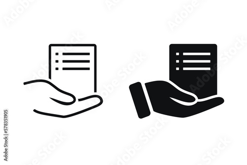 Photographie Hand holding file document icon. Illustration vector