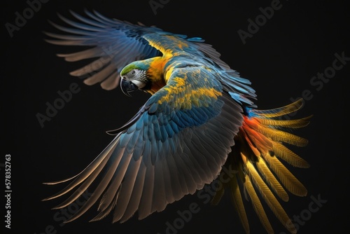 Illustration of a wild animal - Parrot - Created with Generative ai