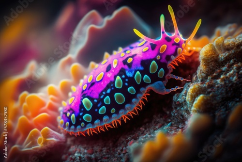 Illustration of a wild animal - Nudibranch - Created with Generative ai