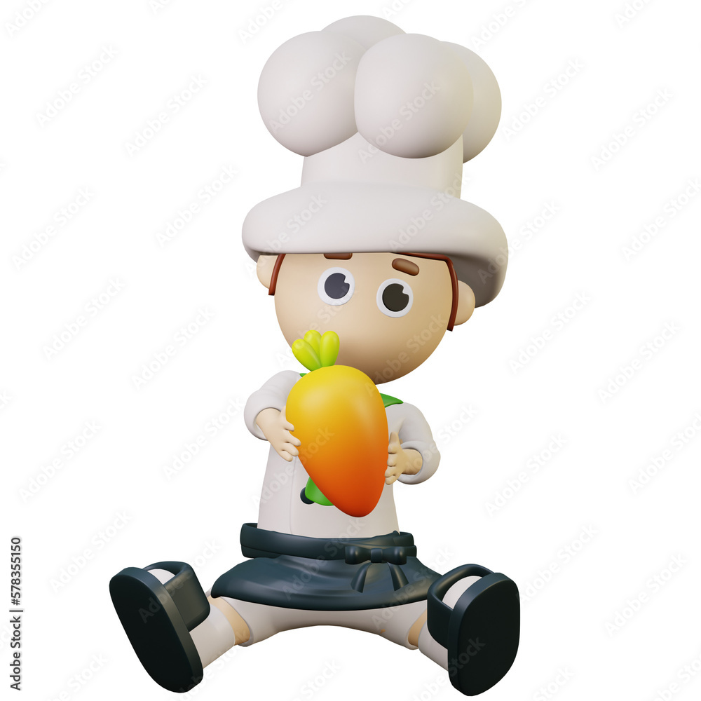 3d cute character chef profession 3d cute character chef profession
