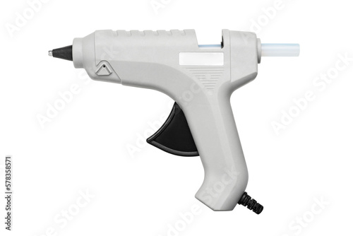 Electric hot thermal melt glue gun Isolated on a white background.