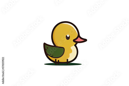 Yellow duck isolated on transparent. generative Ai