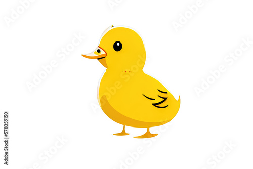 Yellow duck isolated on transparent. generative Ai