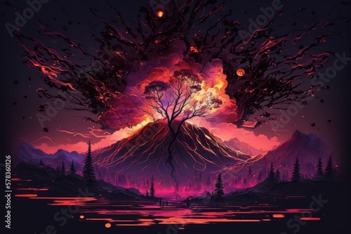 trees made of fire