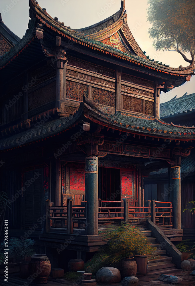 Chinese traditional house structure.