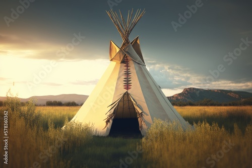 Traditional native american teepee - embracing the history and culture of indigenous peoples. Generative AI