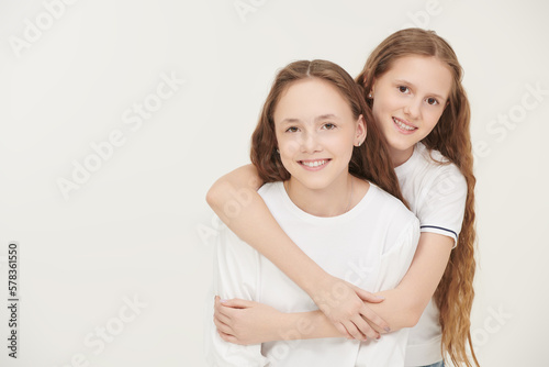 two happy sisters