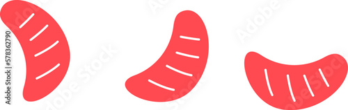 Hand drawn lemon wedges fruit abstract design element Fruit illustration