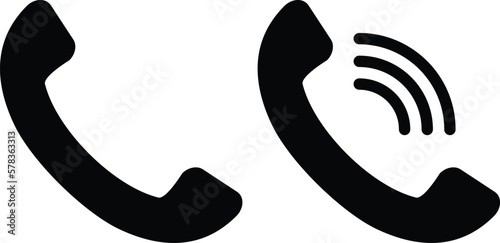 Phone icon vector illustration. Phone symbol normal and calling variants.