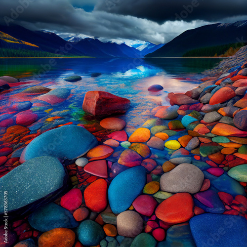Lake McDonald colorful stones