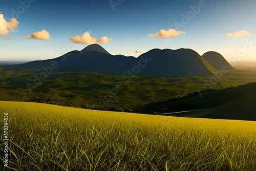 beatiful background with brazilian landscape from estate of Minas Gerais, mountains, countryside, highdetail, octane render, 32k, UHD, generative AI