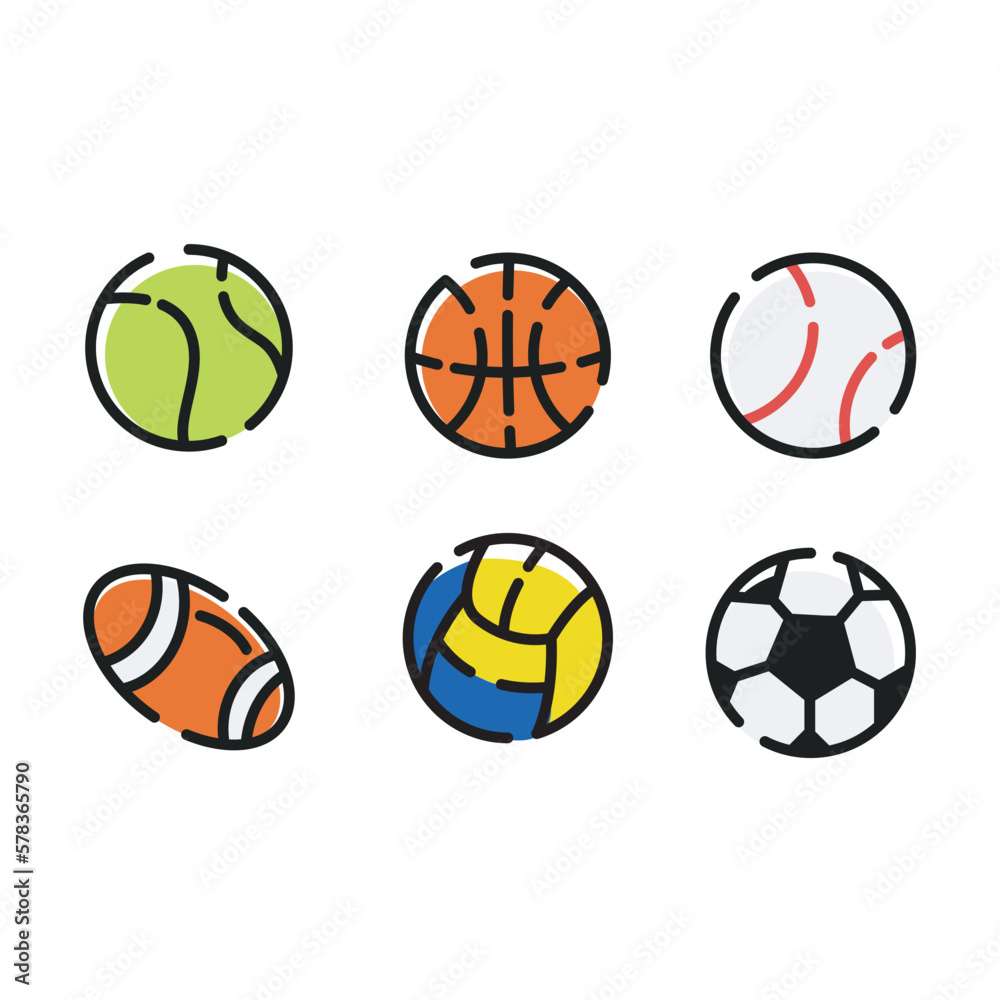 sports ball flat vector design