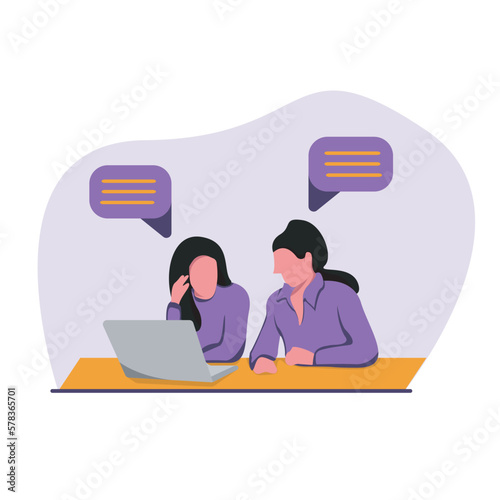 character illustration vector design having a discussion