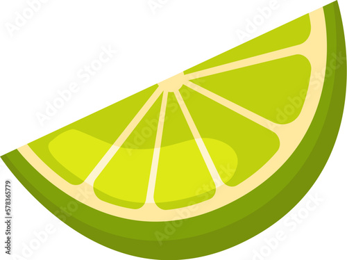Lime wedge fruit flat illustration Citrus fruit design element