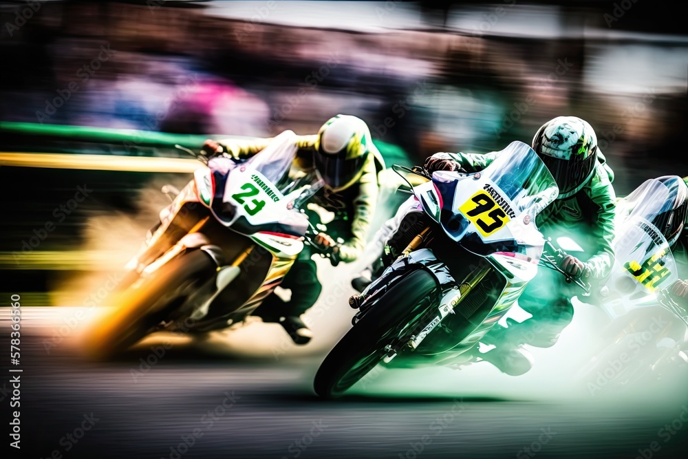 Illustration of a motorcycle race - Concept - Created with generative ai