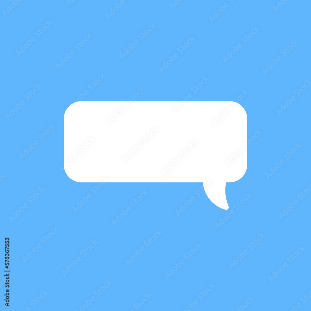 White speech bubbles vector element on blue background, Text balloon, Vector icon. White speech bubbles vector element on blue background, Text balloon, Vector icon.