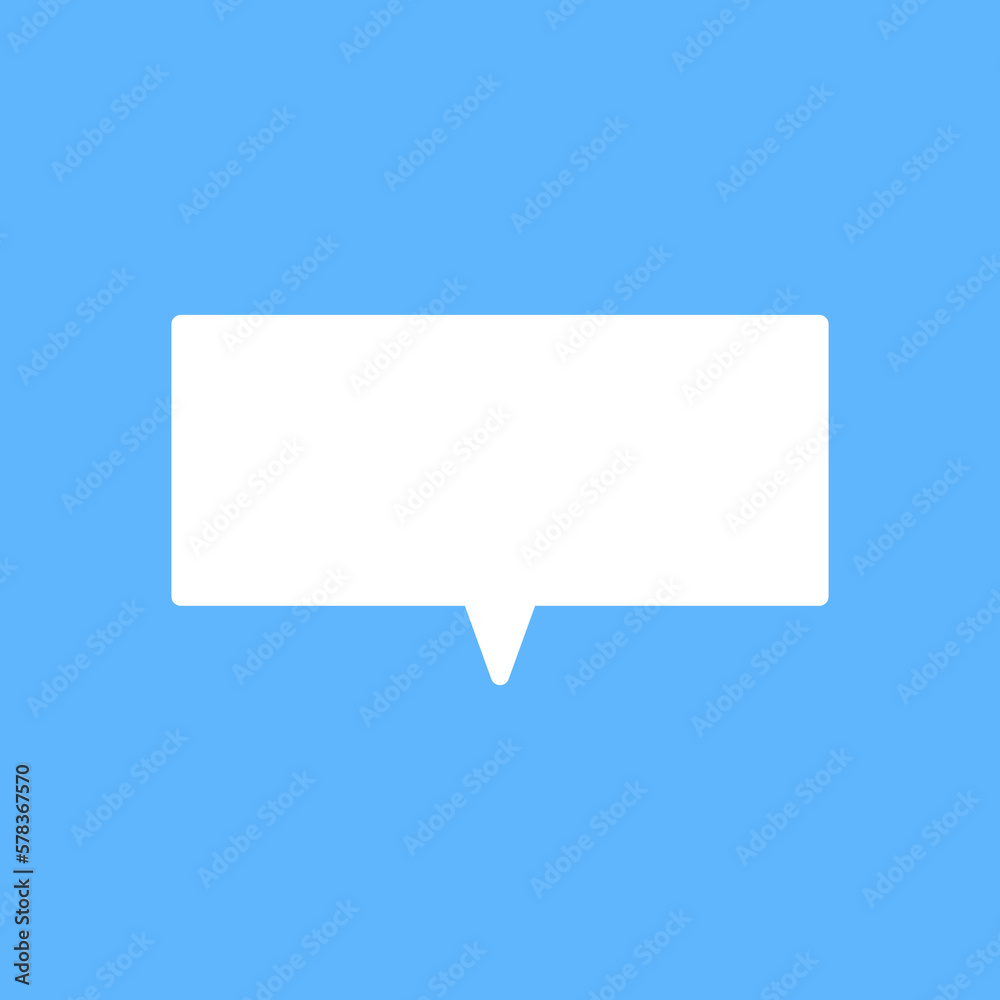 White speech bubbles vector element on blue background, Text balloon, Vector icon. White speech bubbles vector element on blue background, Text balloon, Vector icon.