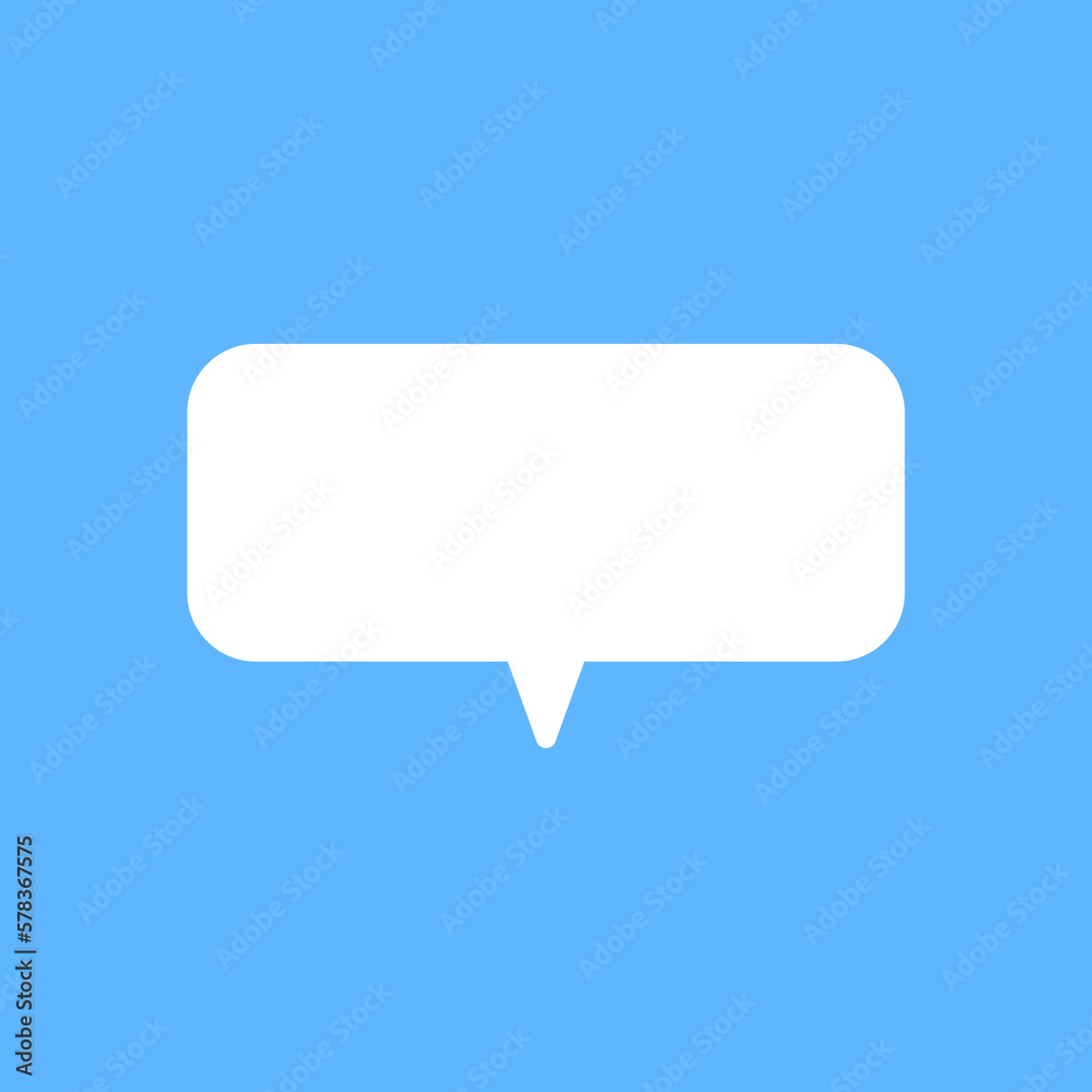 White speech bubbles vector element on blue background, Text balloon, Vector icon. White speech bubbles vector element on blue background, Text balloon, Vector icon.