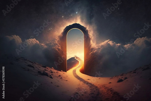 Tableau sur toile Ascension Avenue: The Road to Heaven's Gate Generative AI