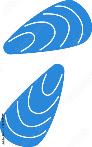 Hand drawn shellfishes abstract design element Seafood illustration