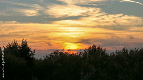 Colorful sunset over Yalpug lake, Odessa region Ukraine