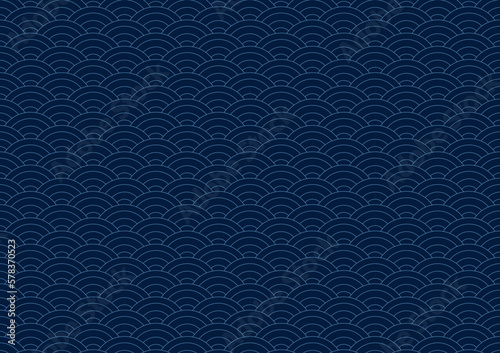 Seigaiha or seigainami literally means blue wave of the sea. Pattern abstract scales simple Spring Nature background with japanese circle pattern. Vector.