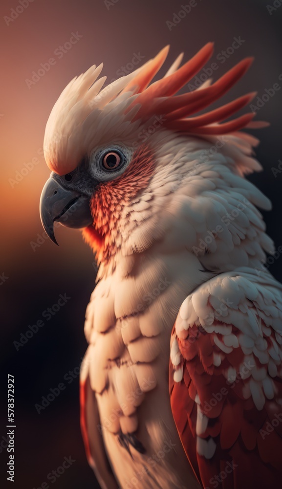 Fototapeta premium Beautiful portrait of an cockatoo, made with generative ai