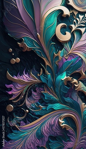 Abstract wallpaper marble paint texture, made with generated ai