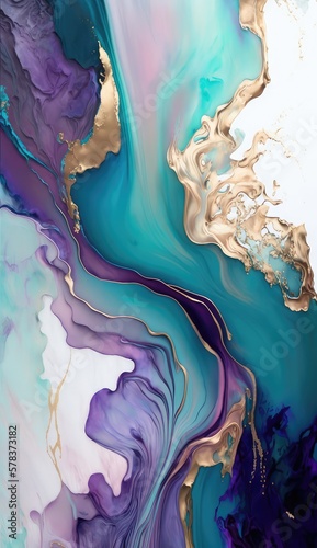 Abstract wallpaper marble paint texture, made with generated ai