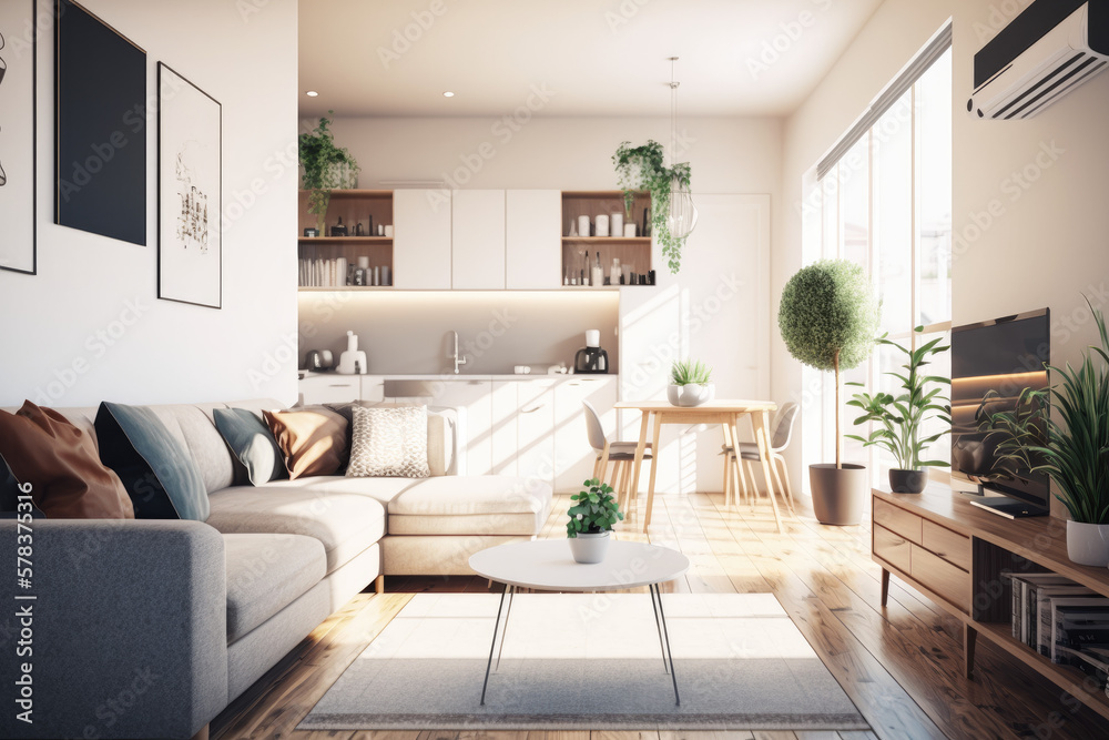 Stylish living room, generative ai Stylish living room, generative ai