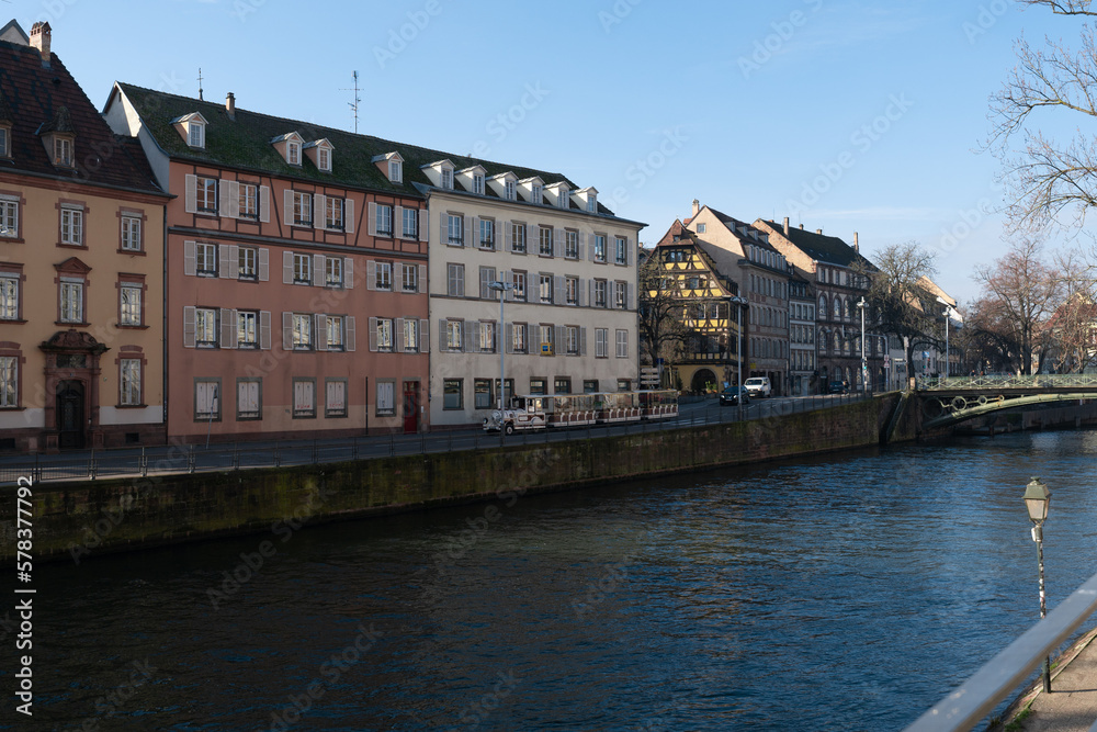 houses on the canal in winter