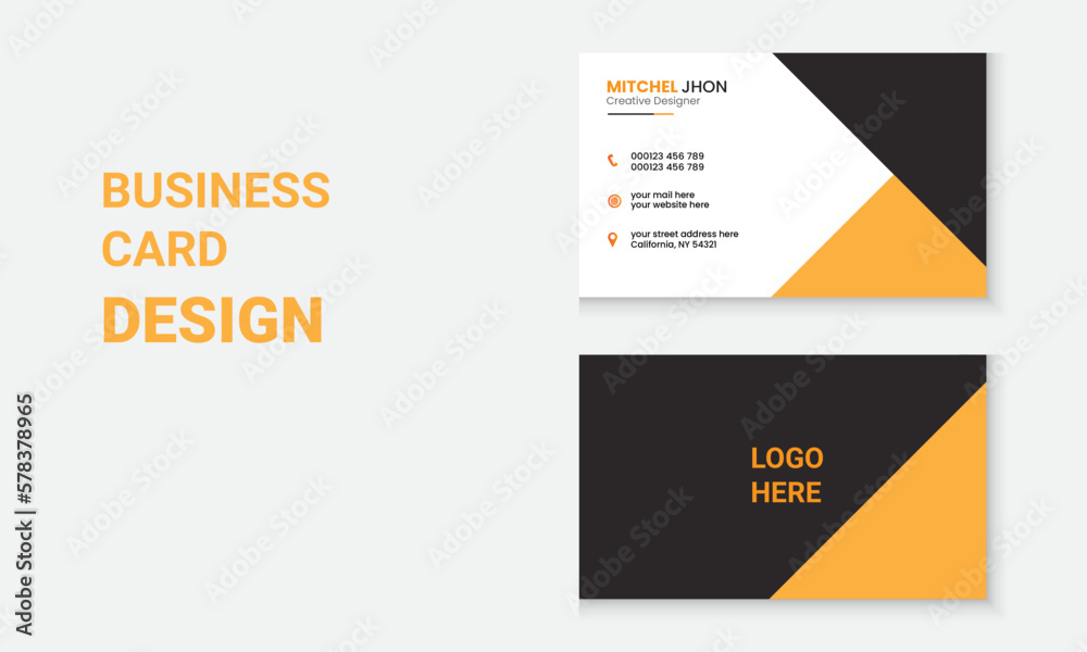 Business card design with simple and Modern minimalist print template.Elegant and luxurious Vector business card template.