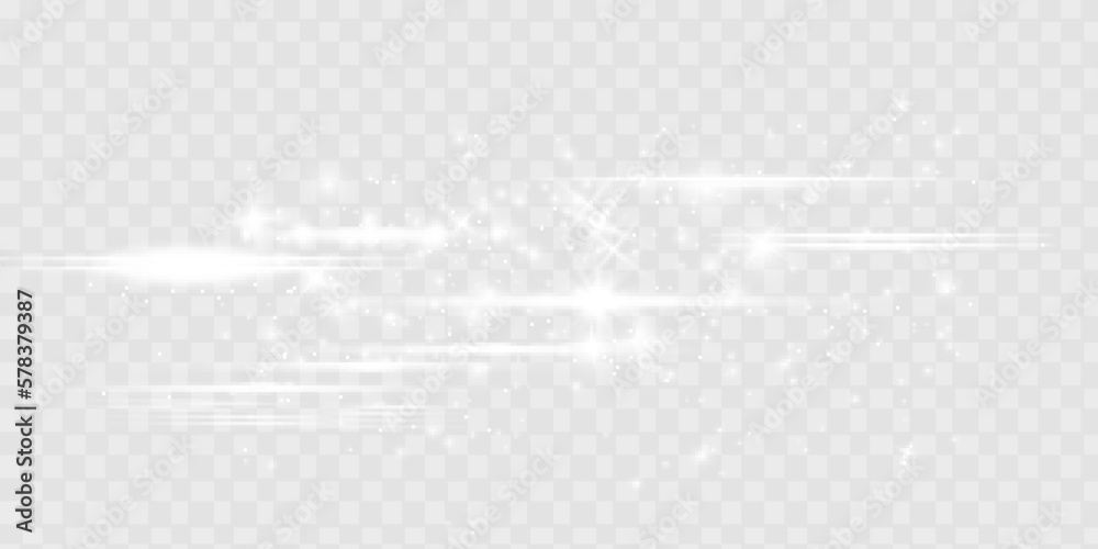 Solar glare.Glow isolated white transparent light effect set, lens flare, explosion, glitter, line, sun flash, spark and stars. Beautiful optical lens flare effect sun light. - obrazy, fototapety, plakaty 