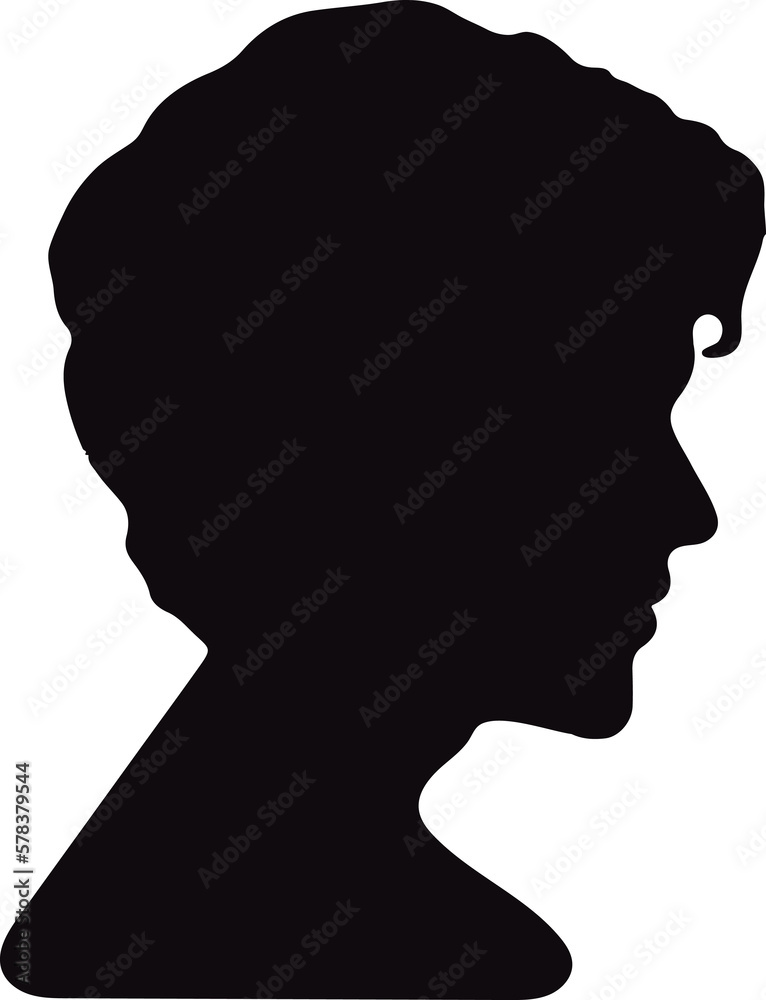 Silhouette of Man's Head on a white background.