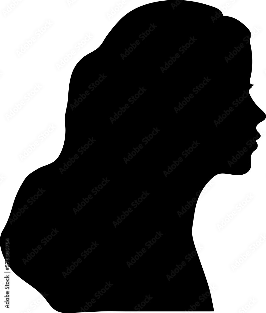 silhouette of a woman on a white background. Female head. silhouette of a woman on a white background. Female head.