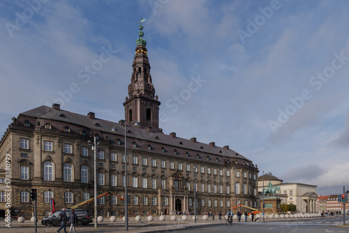 Outdoor exterior view at Christiansborg Palace, Royal palace's lavish in Copenhagen, Denmark.  © Peeradontax