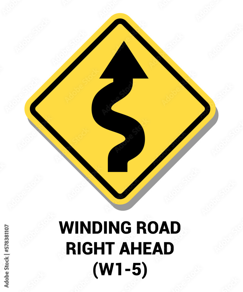 Manual On Uniform Traffic Control Device Winding Road Left Ahead Road Sign Symbol Manual On Uniform Traffic Control Device Winding Road Left Ahead Road Sign Symbol