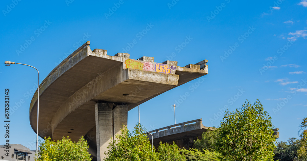 Fototapeta premium Unfinished Foreshore Freeway Bridge in Cape Town South Africa