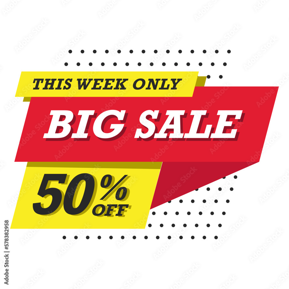 Fototapeta premium Big sale discount label vector, sticket discount template