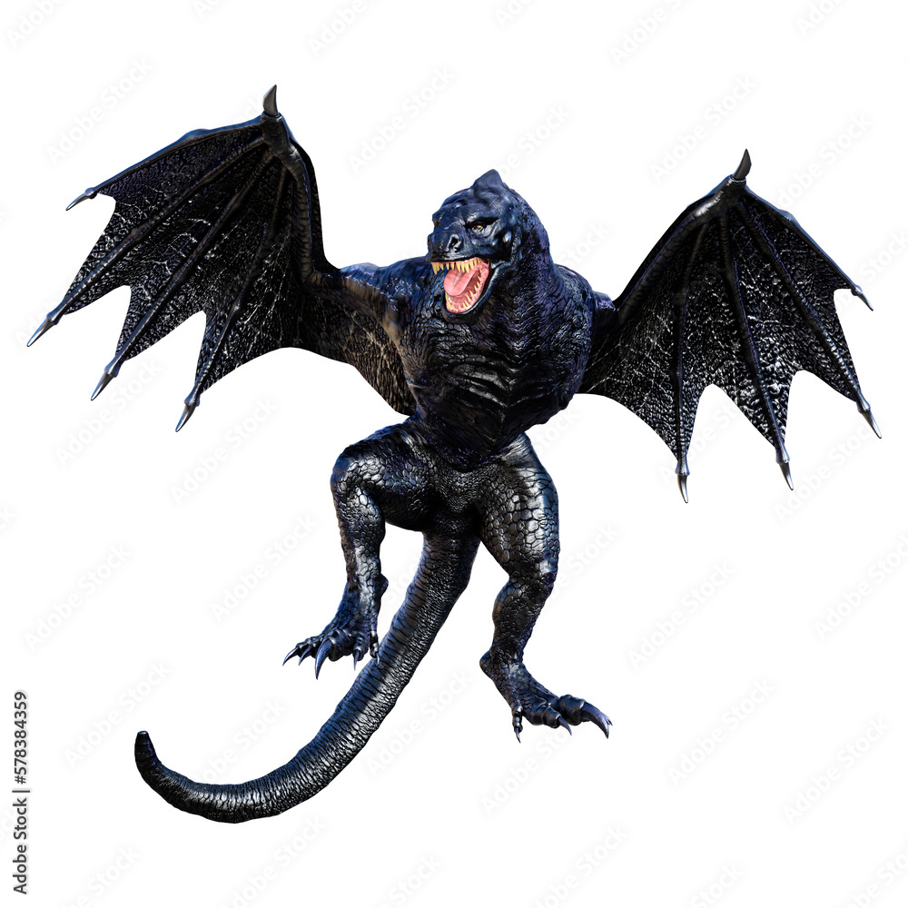 Fototapeta premium 3D Rendering Fairy Tale Dragon on White