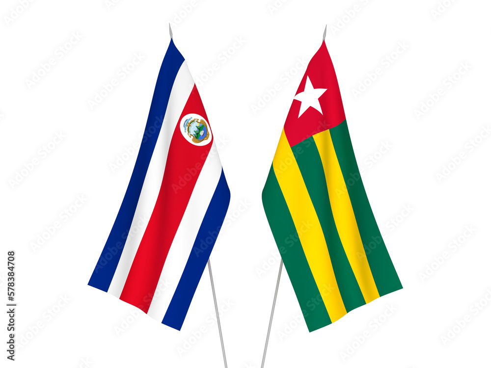 Togolese Republic and Republic of Costa Rica flags
