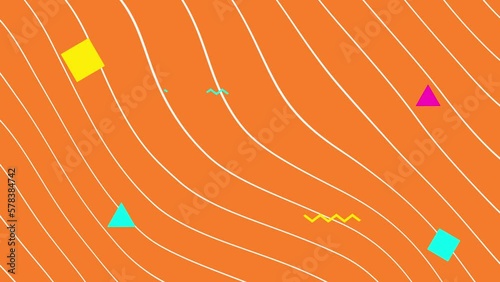 Colorful Flat Shapes Background Seamless Looping Motion