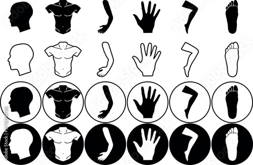 set of human body parts icon